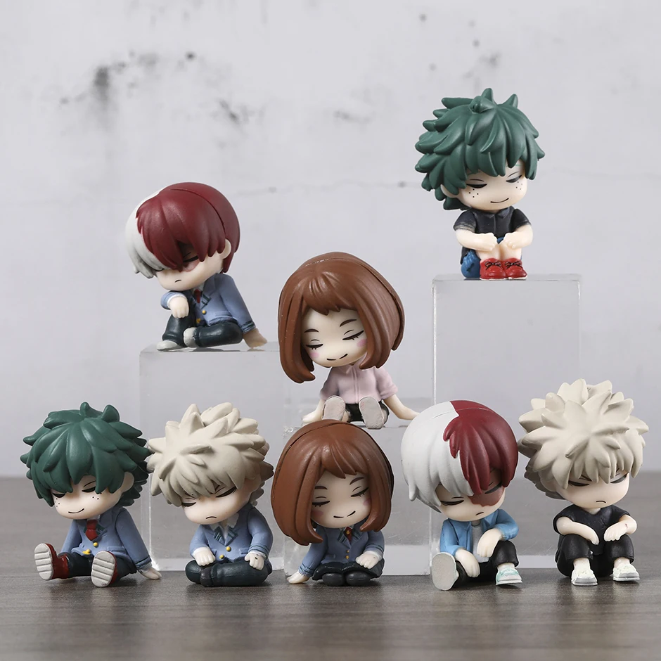 Midoriya Izuku Bakugou Katsuki Todoroki Shoto Ochaco Uraraka Katazun Фигурка игрушки ПВХ милая мини-модель украшения куклы 4 шт./компл.