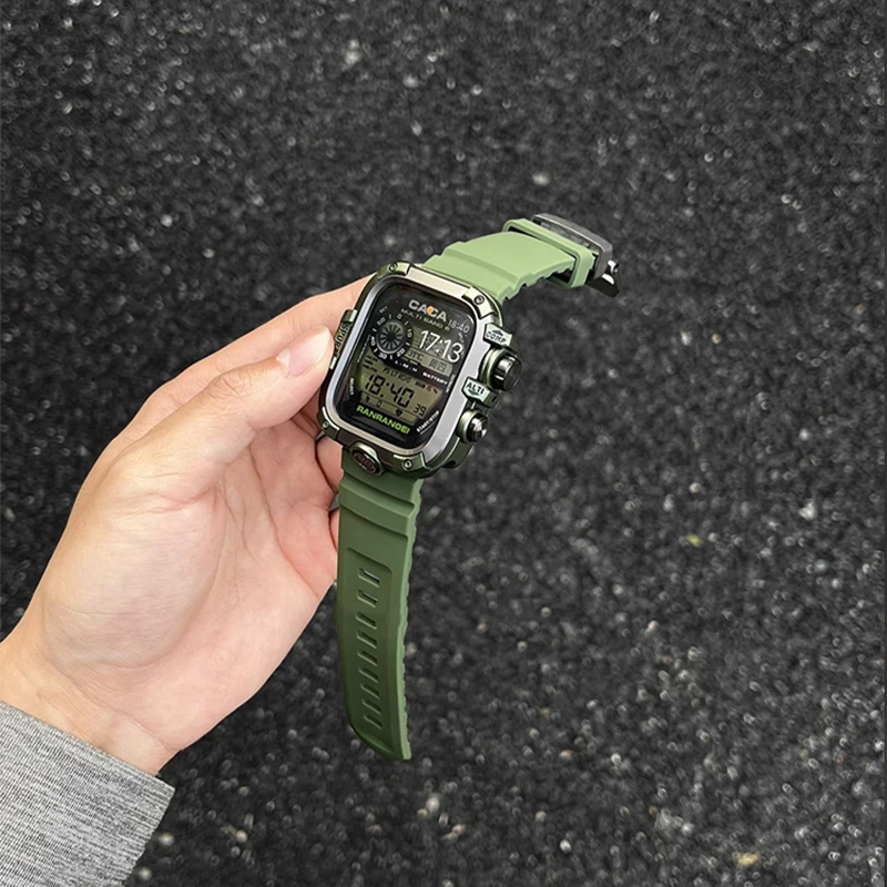 Armor Metal Case+Strap For Apple Watch Ultra 10 9 8 7 6 5 4 HD Glass Waterproof Protective Cover For iWatch 44mm 45mm 46mm 49mm