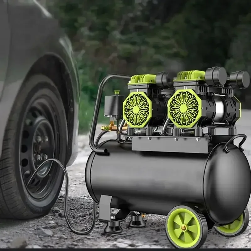 Mini Oil-Free Air Compressor 12/30/60 Liter Piston Core Motor 0.8mpa Silent Air Cooled for Spray Painting Best for Home Use
