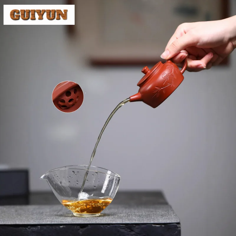 120 مللي أباريق الشاي التقليدية Yixing الأرجواني الطين اليدوية دي تشونغ وعاء الخام الخام الأحمر الطين غلاية الصينية Zisha طقم شاي لمستلزمات الشاي #3