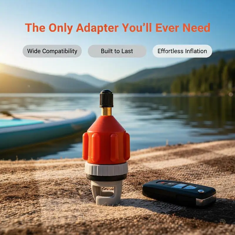 Kayak Air Valve Converter Universal Durable SUP Board Air Pump Adapter Compatible with Most Inflatable Boat Air Compressor