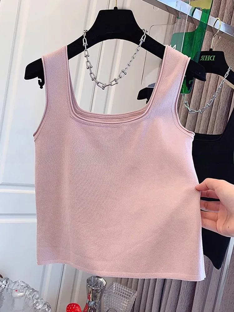 Damska dzianinowa kamizelka, warstwa bazowa, sweter wkładany przez głowę, letnia, nowa, gładka, jednolita, prosta, uniwersalna, luźny krój, do pracy.