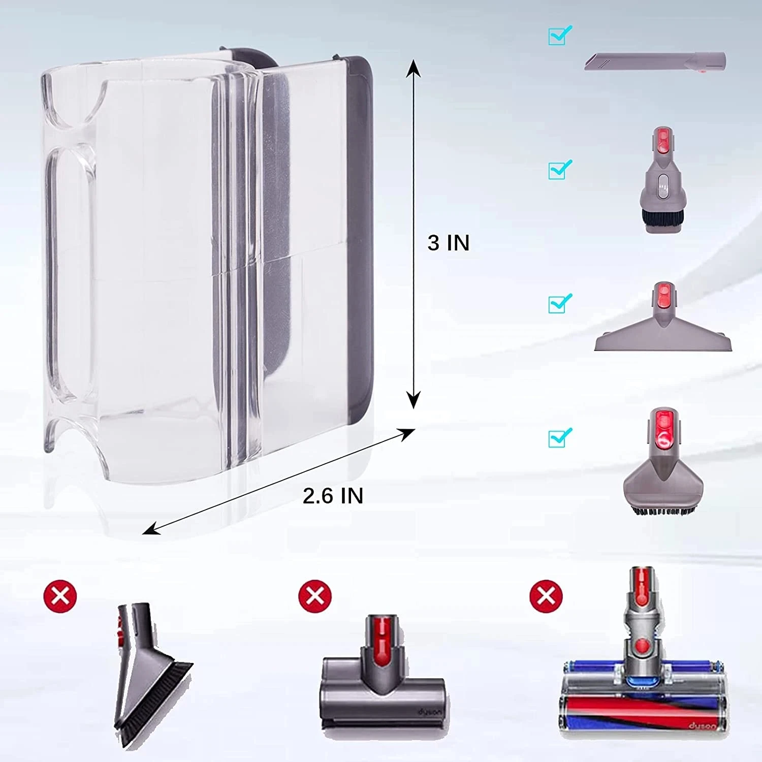 Holder Attachment Clip For Dyson V7 V8 V10 V11 V15 Accessories Vacuum Cleaner Brush Nozzle Stand Storage Bracket