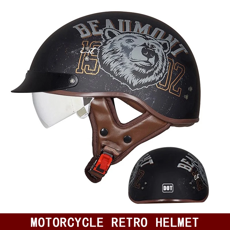 

Motorcycle semi-helmet electric portable retro helmet men's and women's day American cruise pedal Prince ladle helmet summer