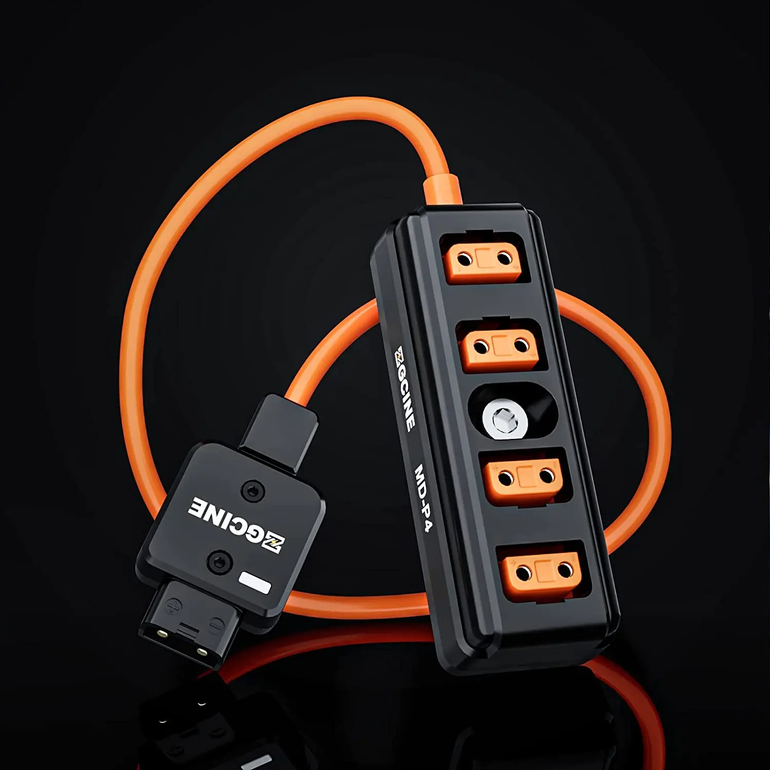 ZGCINE MD-P4 كابل محول D-Tap إلى 4 D-Tap بنقطة واحدة وأربعة مقسم 180 °   قابل للدوران للبطارية على شكل حرف V