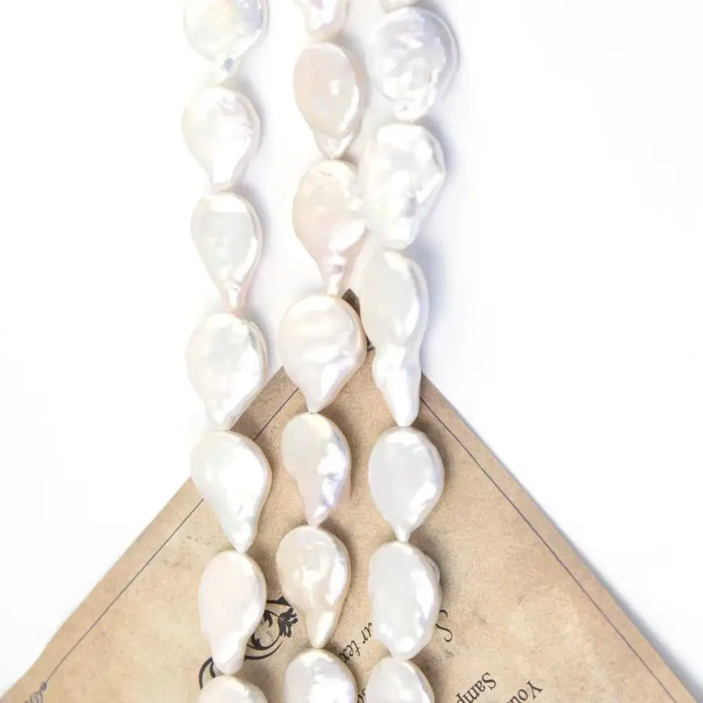 

Натуральный пресноводный жемчуг, каплевидные бусины в форме пуговиц для изготовления ювелирных аксессуаров, ожерелья, браслетов «сделай сам», 16-18x20-25 мм