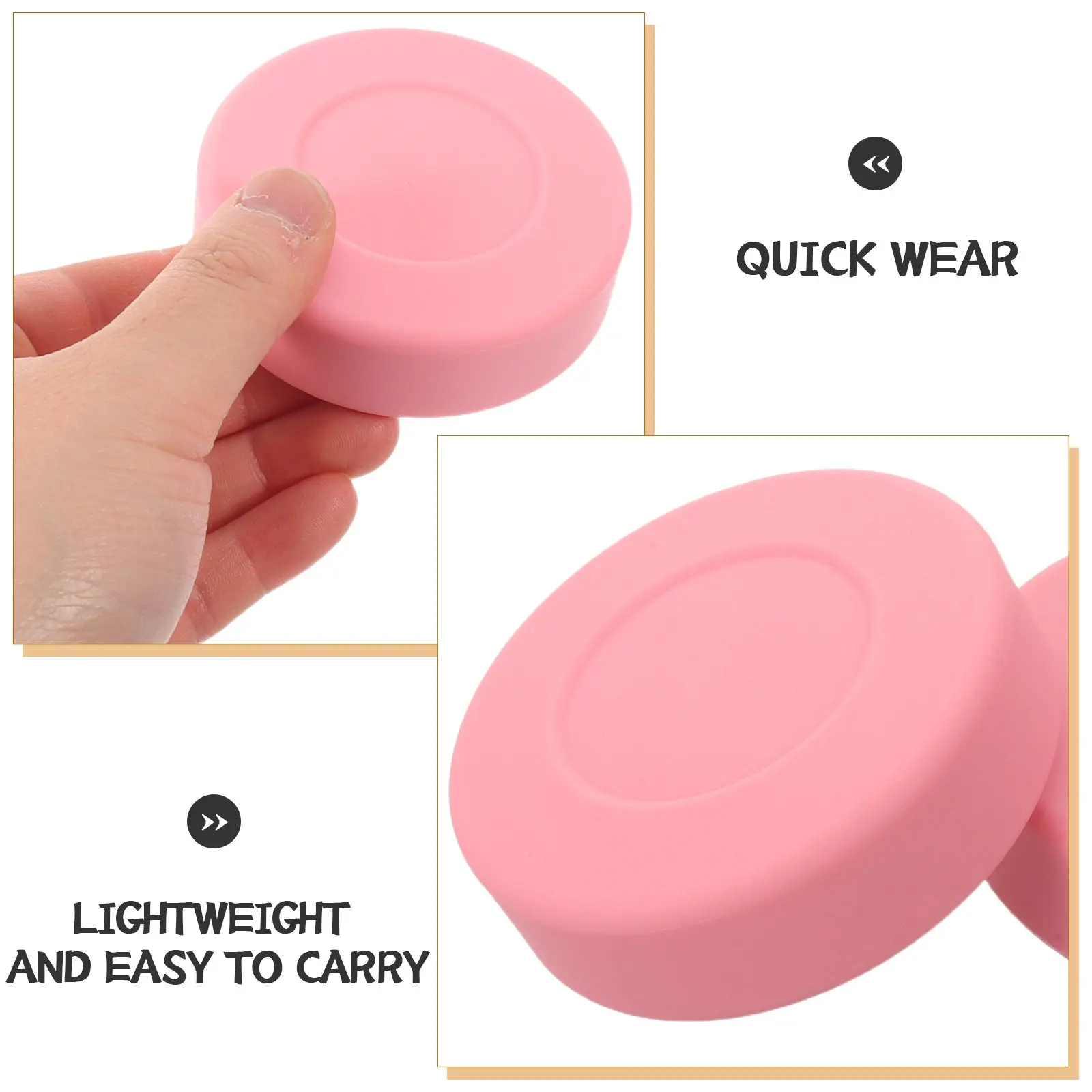4Pcs Pink PVC Hockey Puck Set Outdoor Indoor Training Pucks for Ice Hockey Practice Street Roller Floor Gym Carpet Kids Youth