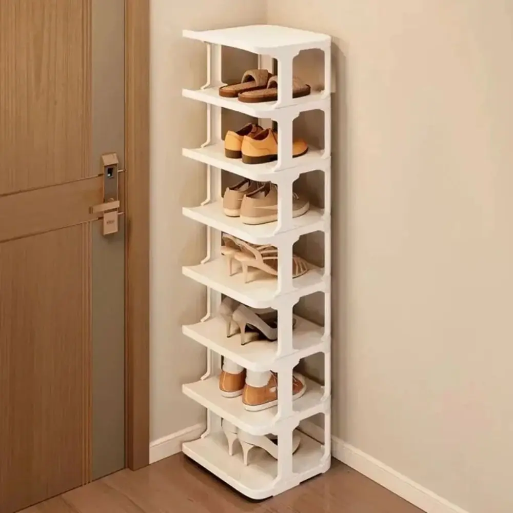 Removable Vertical Shoe Rack Stackable Saving Space Shoes Storage Organizer Simple assembly Anti-drop Standing Shoe Shelf Narrow