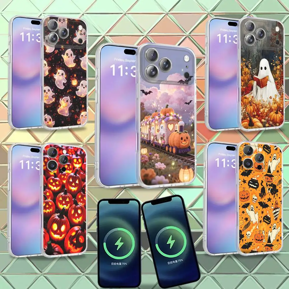 Halloween Themed Pumpkin Skeleton Phone Case For iPhone 18,16,14,11,17,13,15,12,Air,Plus,Pro,Max,E,Mini for Magnetic Wireless