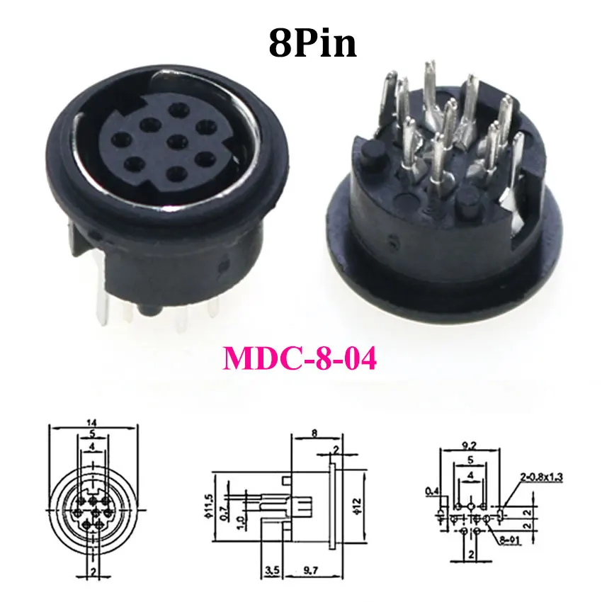 1 stücke S Terminal Audio Video Din Buchse Stecker S-video PCB Mount 3/4/5/6/8/9Pin Silber Ton PS2 Rund DIN Micro Jack – Detail 4
