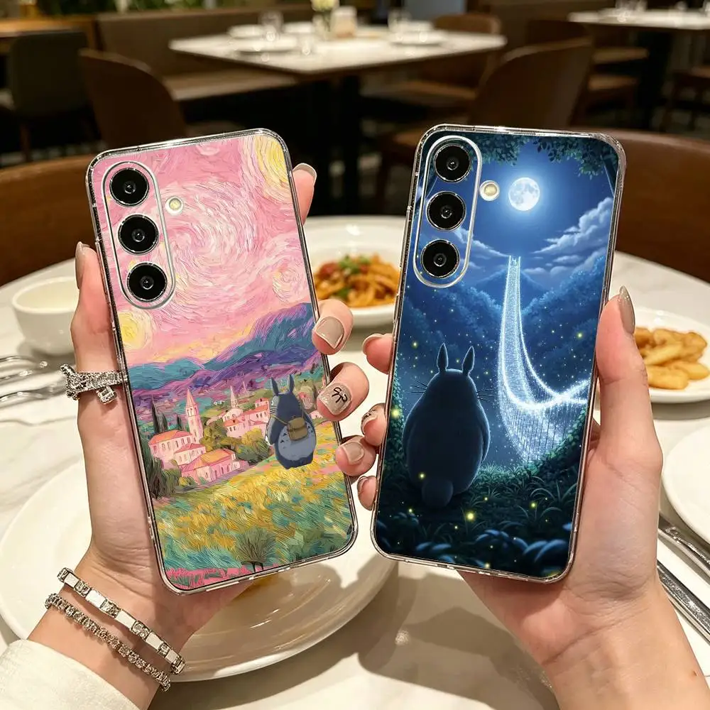 Cute M-My N-Neighbor Totoro Clear Phone Case for Samsung A71, A70, A52, A51, A40, A30, A20