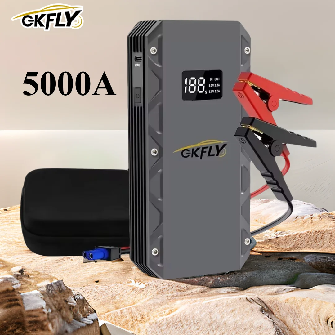 

GKFLY 12V 5000A Car Jump Starter 74Wh Power Bank Starting Device Diesel Petrol Car Charger For Car Battery Buster Booster