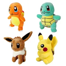 Anime pokemon pelúcia eevee animais de pelúcia brinquedo pequeno pikachu pichu bulbasaur squirtle peluche elf bolso monstro presente das crianças