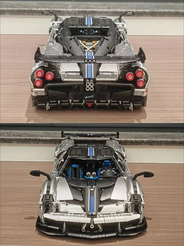 MOC 테크니컬 1:8 럭셔리카 로고 빌딩 블록 모델, 슈퍼카 벽돌 조립 장난감, 남아용 생일 선물 세트, 142670 4708PCs, 신제품