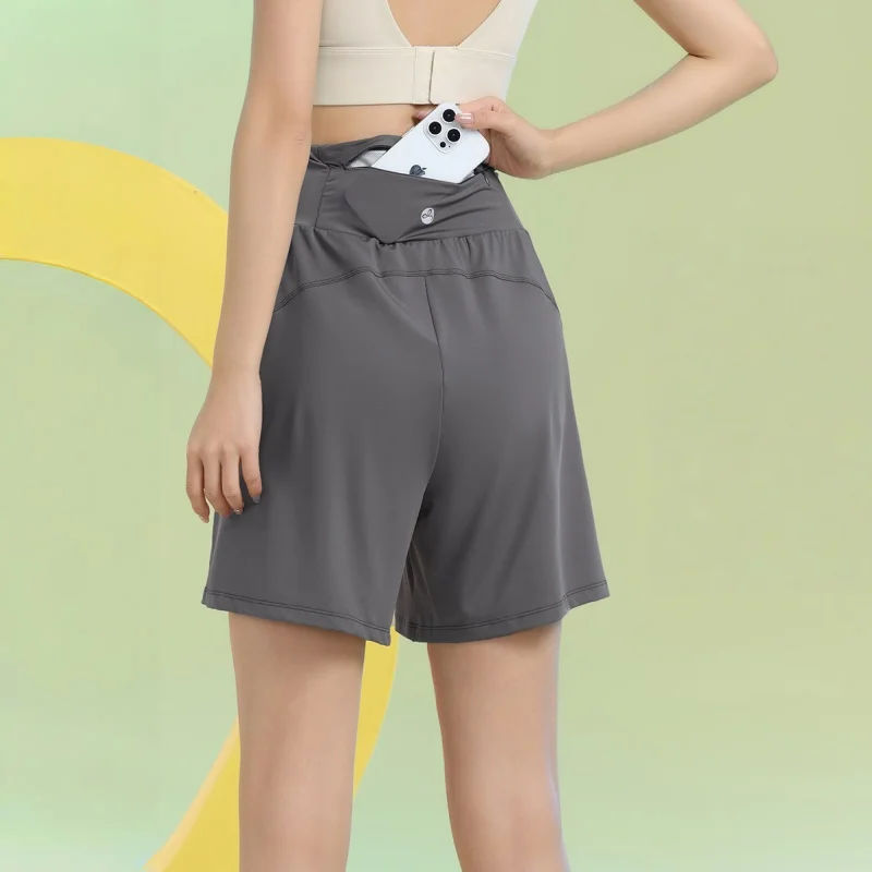 PHIGEER Mulheres verão secagem rápida correndo shorts leve lounge atlético esportes curto solto ajuste longo yoga shorts com bolsos