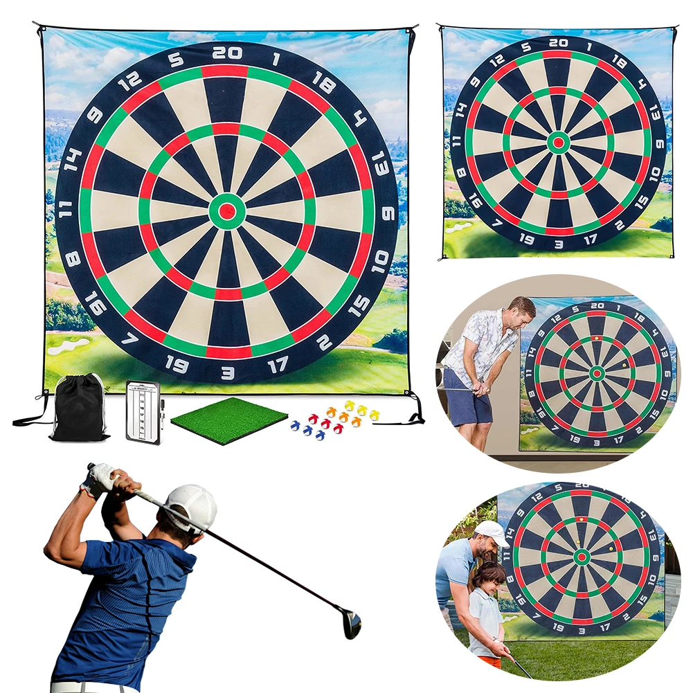

Golf Chipping Game Golf Training Mat with 12 Golf Balls Golf Stick Chip Game Non Slip Chipping Golf Game Mat for Home Office