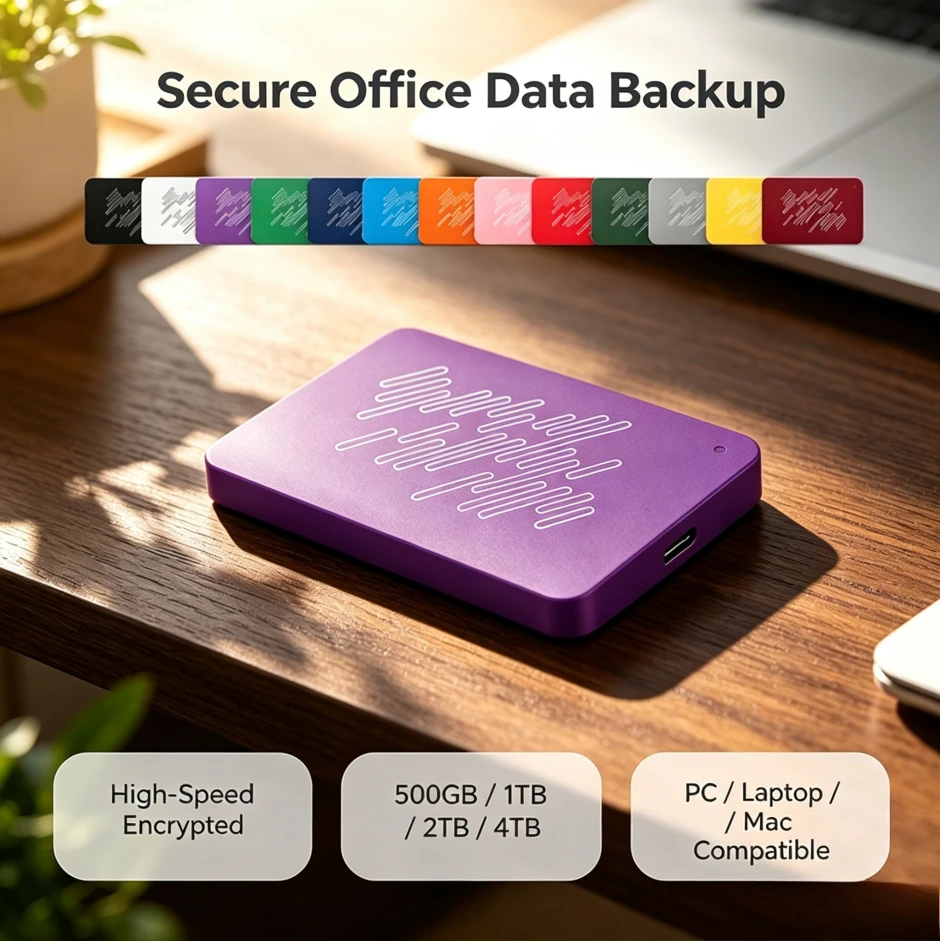 Original A3 Black/Purple/Blue Portable External Hard Drive Large Capacity Storage Disk for Laptop Desktop Notebook Smartphone