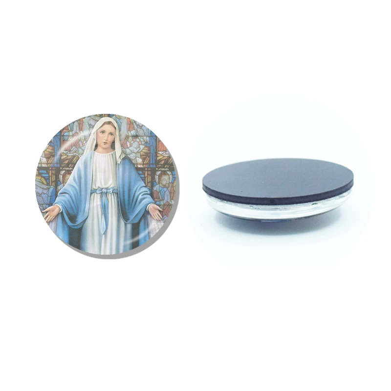 Bible Fridge Magnet Virgin Mary Jesus Christ Angel Sacred Heart Refrigerator Sticker Christmas 30mm Glass Note Home Decor