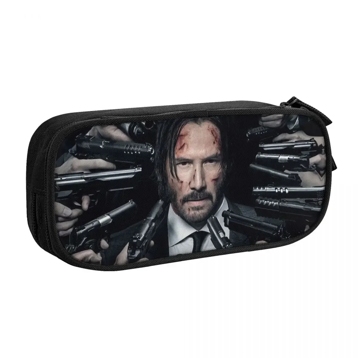 Customized John Wick Pencil Cases for Boy Girl Large Storage Keanu Reeves Movie Pen Box Bag School Accessories