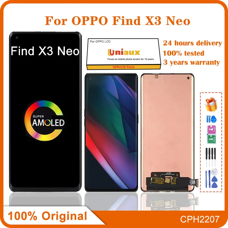 

6.55" AMOLED For Oppo Find X3 Neo LCD Display Screen Touch Panel Digitizer Assembly For OPPO Find X3Neo CPH2207 LCD