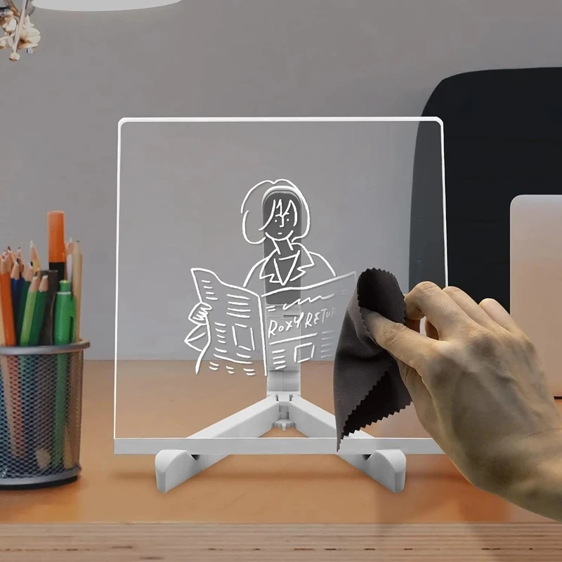 LED-Notiz tafel, leuchtende Acryl-Nachrichten markierung platte mit Licht, beleuchtete weiße Tafel