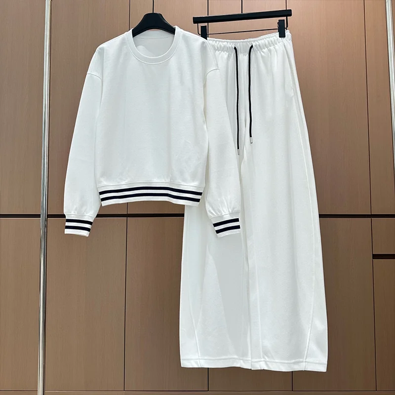 

Высококачественные женские весенне-осенние комплекты брюк, полосатая рубашка с длинными рукавами + брюки на шнуровке с вышивкой букв 251001109