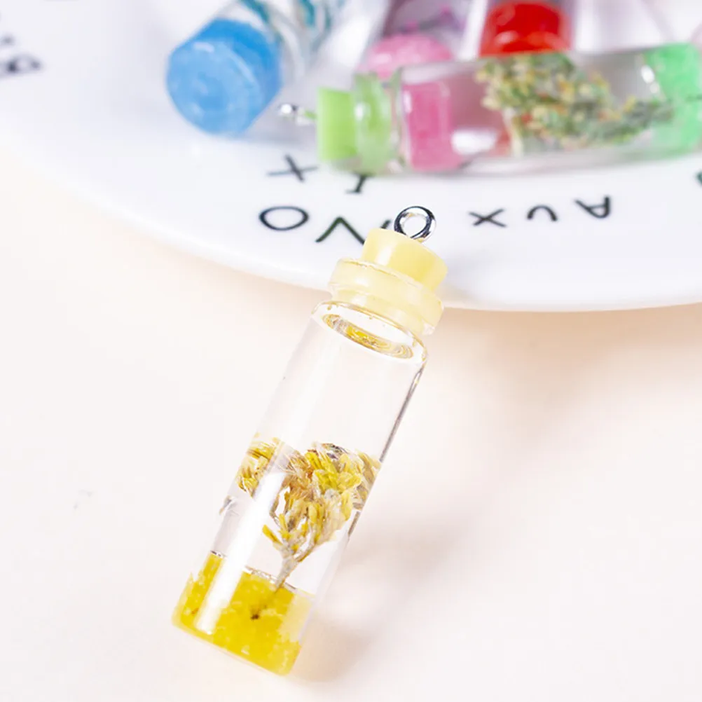 

20 шт. миниатюрных подвесок-бутылочек для творчества: украшения для изготовления ожерелий, серег, браслетов, декоративные элементы, креативный подарок, пластик