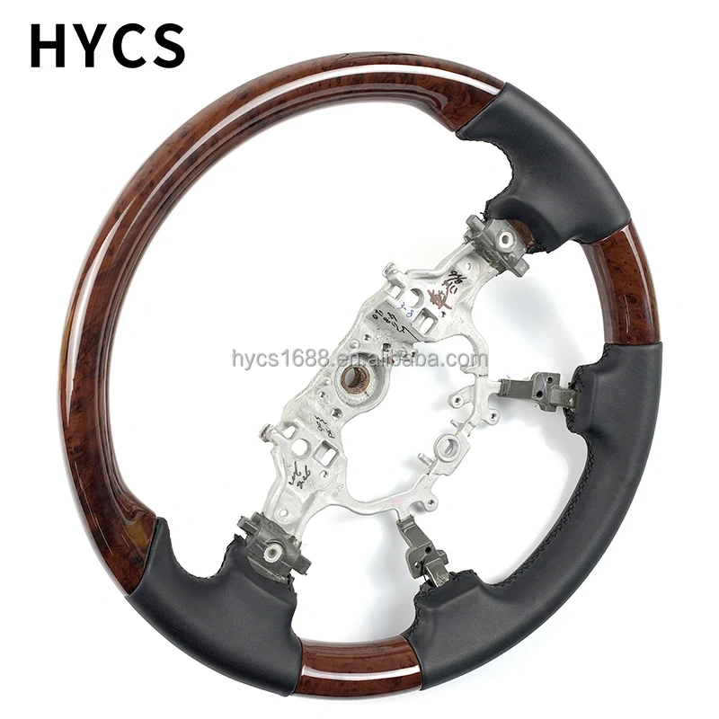 Custom Car Interior Accessories Mahogany Steering Wheel for Toyota 7th Generation Camry 2014 2018 Highlander Without airbags