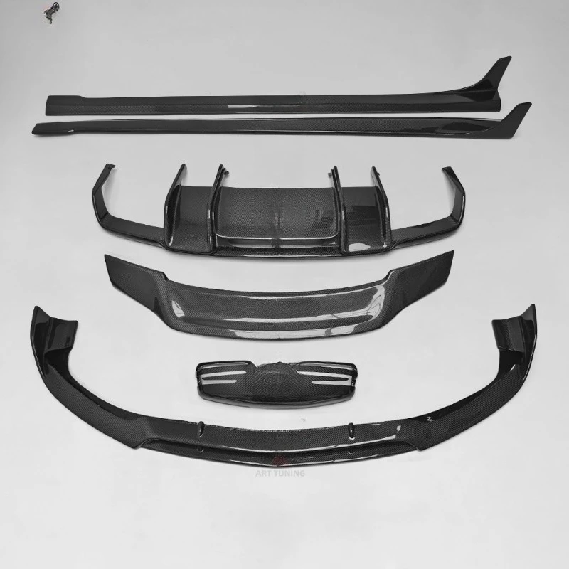 For CLS63 AMG W218 LCI Full Carbon Fiber Body Kit Front Lip Rear Lip Side Skirts Spoiler Mirror Caps Tail Wing2014-2017