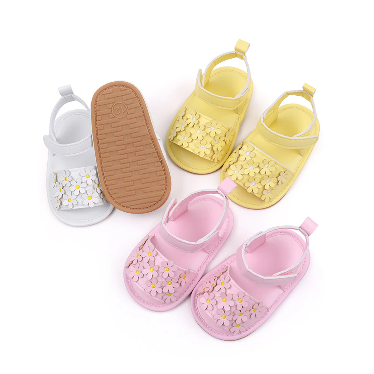 Baby Girls Summer Soft Bottom Sandals Small Flower Infant Breathable Toddler Shoes