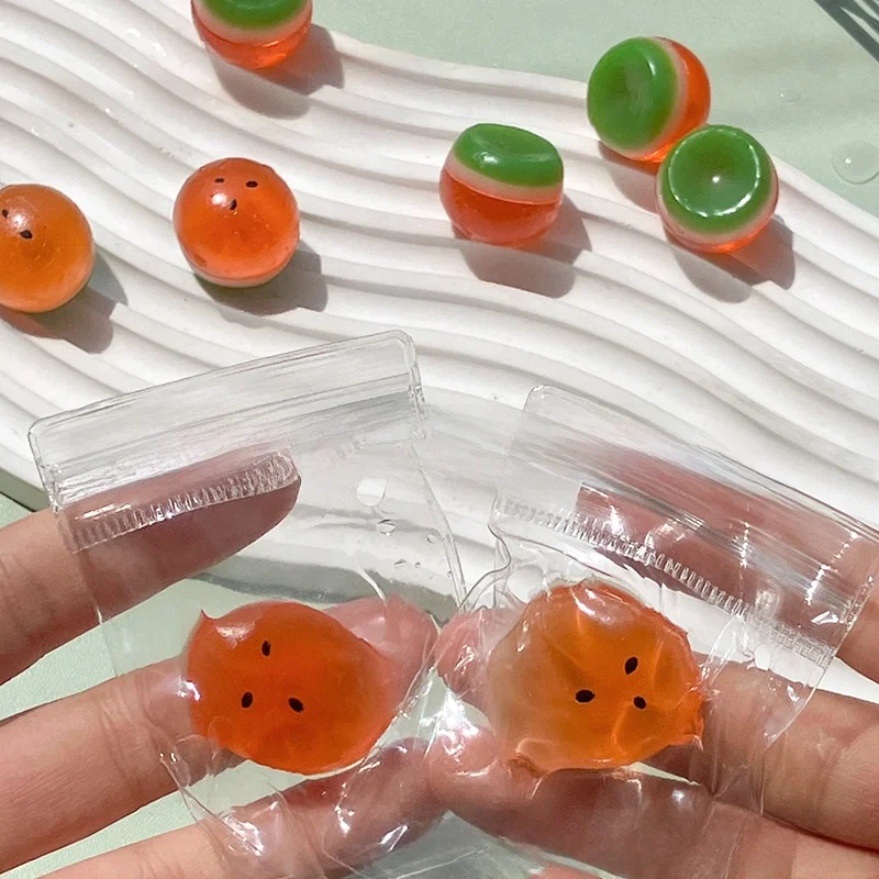 3/6/10 個新タバスクイーズクリアミニかわいい小さなスイカボール小さなギフトソフト粘着スイカボールボール子供賞ギフト