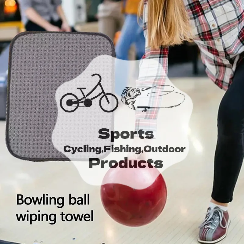 Microfiber Bowling Cleaning Towel Nonslip Bowling Shammy Pad Washable Dust Debris Remover Polisher Pads Equipment