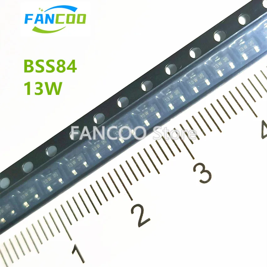 100PCS BSS84,215 SOT-23 BSS84 SOT23-3 13W PNP MOSFET 250mW 130mA P-channel enhancement mode vertical DMOS transistor