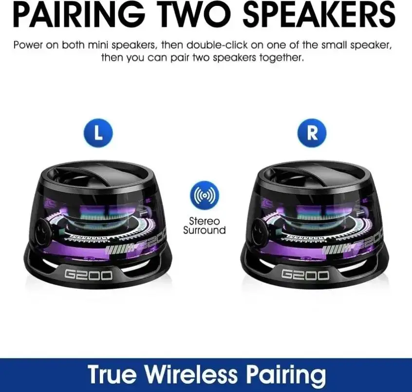 Wireless Mini Speaker Bluetooth Magnetic RGB Lighting Portable Sound Box BT 5.3 Phone Holder For iPhone/Xiaomi/Huawei/PC/MacBook view 5