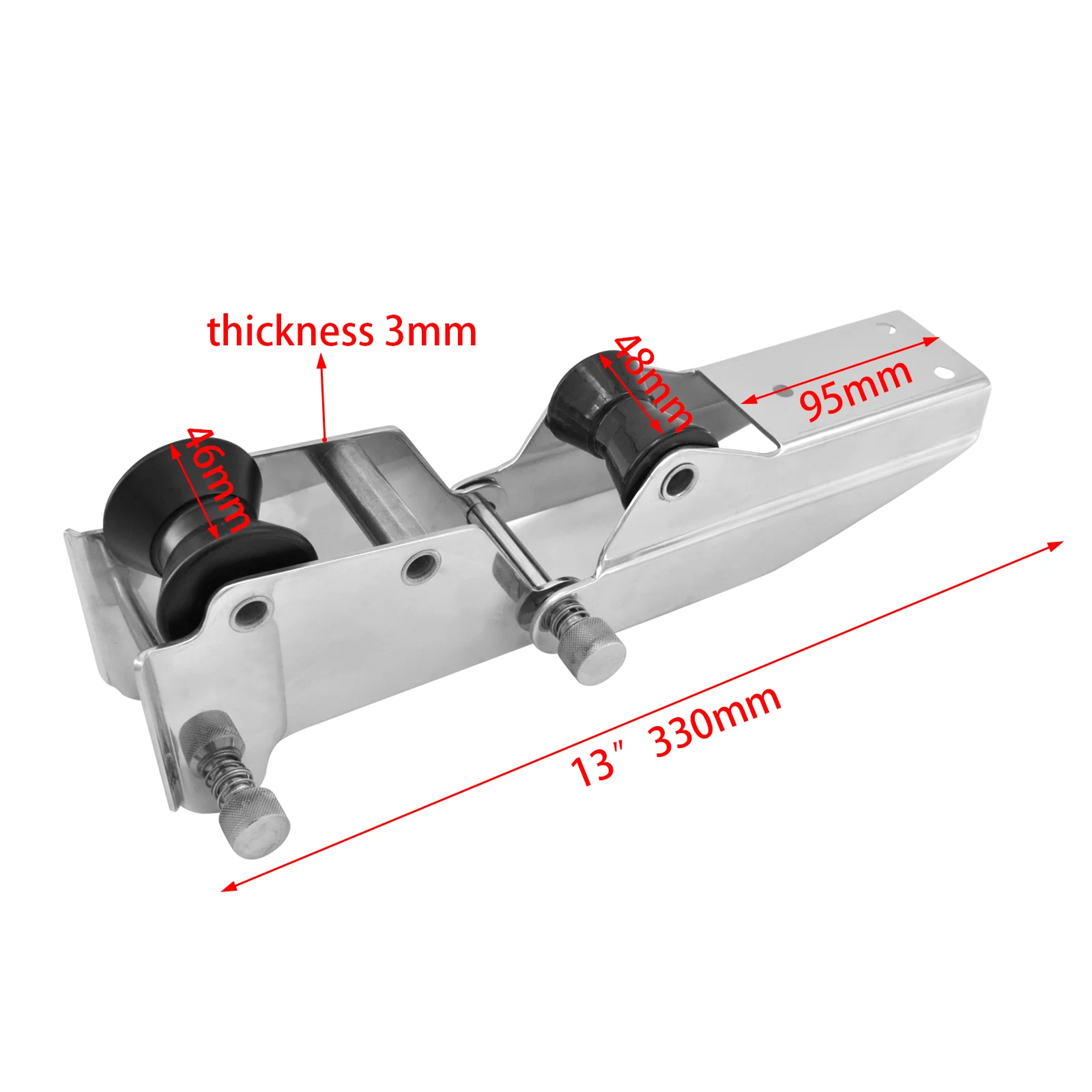 ISURE MARINE-Rouleau d\'arc d\'injecteur articulé/pivotant en acier inoxydable, accessoires de bateau, 330mm