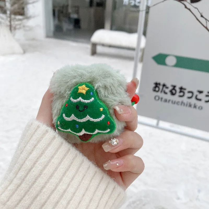 

For Airpods 4 3 2 1 Case 3D DIY Cute Soft Plush Christmas Tree Protective Case Earphone Accessories for Airpods Pro3 Pro2 Cover