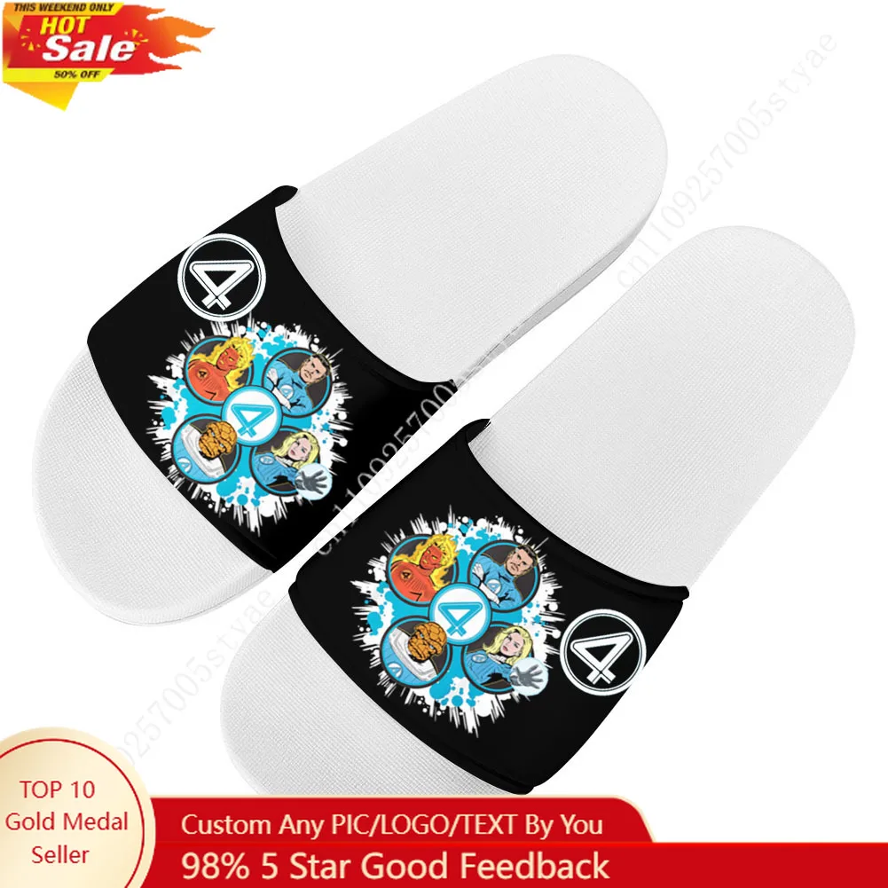 

Marvel Fantastic Four Slippers Mens Womens Summer Custom Sandals Lightweight Casual Slide Sandals