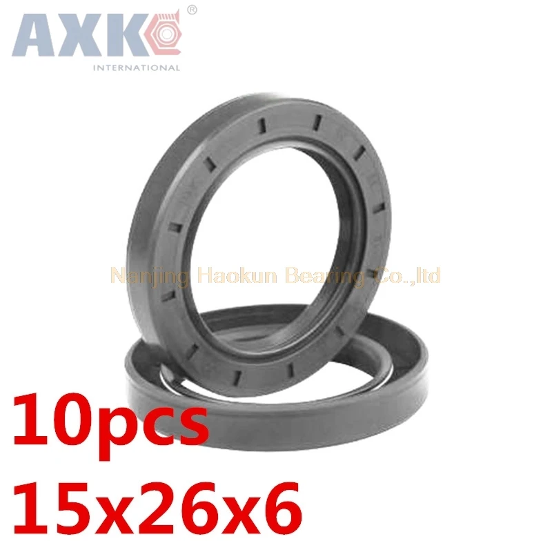 AXK 10pcs  TC15x26x6  Skeleton Oil Seal 15x26x6 Seals  high-quality Seals 15*26*6 Radial shaft seals