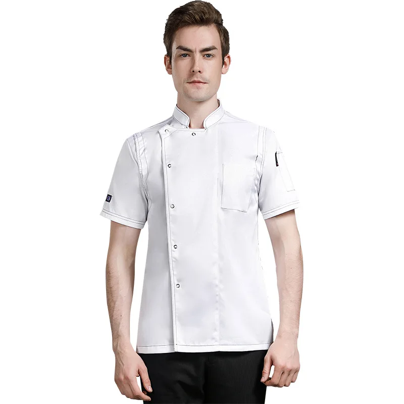 Western Restaurant Bakery Kitchen Breathable Overalls Men'S Short Sleeve Hotel Chef Uniform