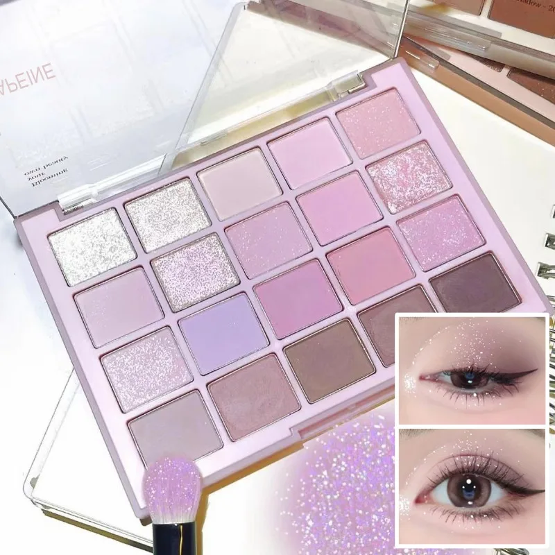 Matte Shimmer Glitter Eye Shadow Palette Pearly Nude Eyeshadow Palette Long Lasting Pearlescent Korean Charming Eyes Make Up