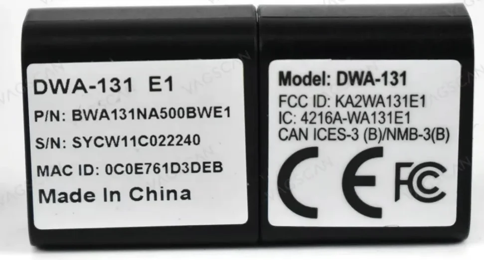 Second-hand Wifi Dongle DWA-131 USB Wireless LAN Module for original c6 mdi2 vdi3 vcm3