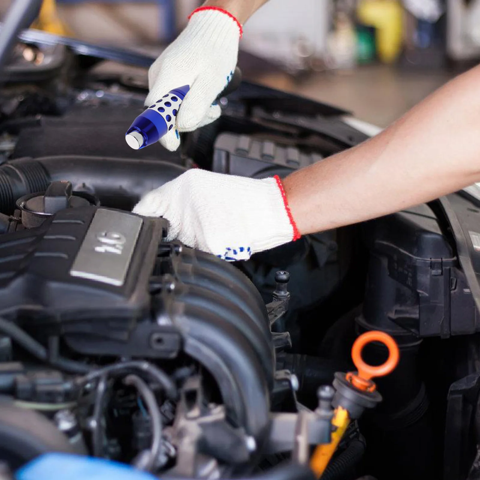 

Gear Shift Knob Manual Shifter Knob Multi-Hole Design Stylish Blue Aluminum Alloy Durable Car Interior Enhancement