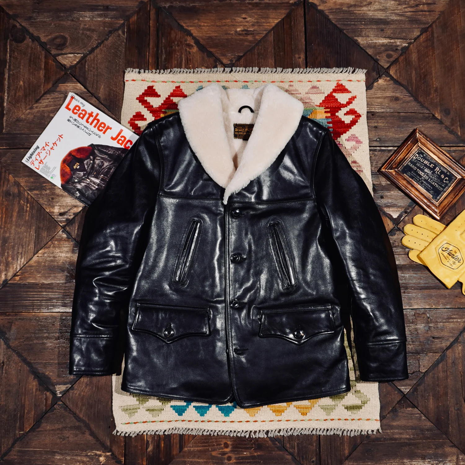 

Реплика Tailor Brando, мужское винтажное пальто Switchyard из натуральной кожи из конской кожи растительного дубления R*al M * Choy's