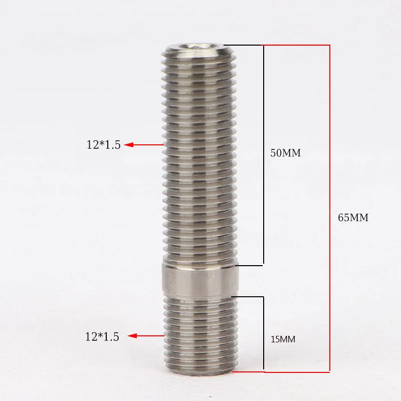 20Pieces 50mm55mm60mm65mmGR5 titanium alloy forged wheel modified reverse string bolt M12x1.5to12x1.5 M14x1.5to14x1.5