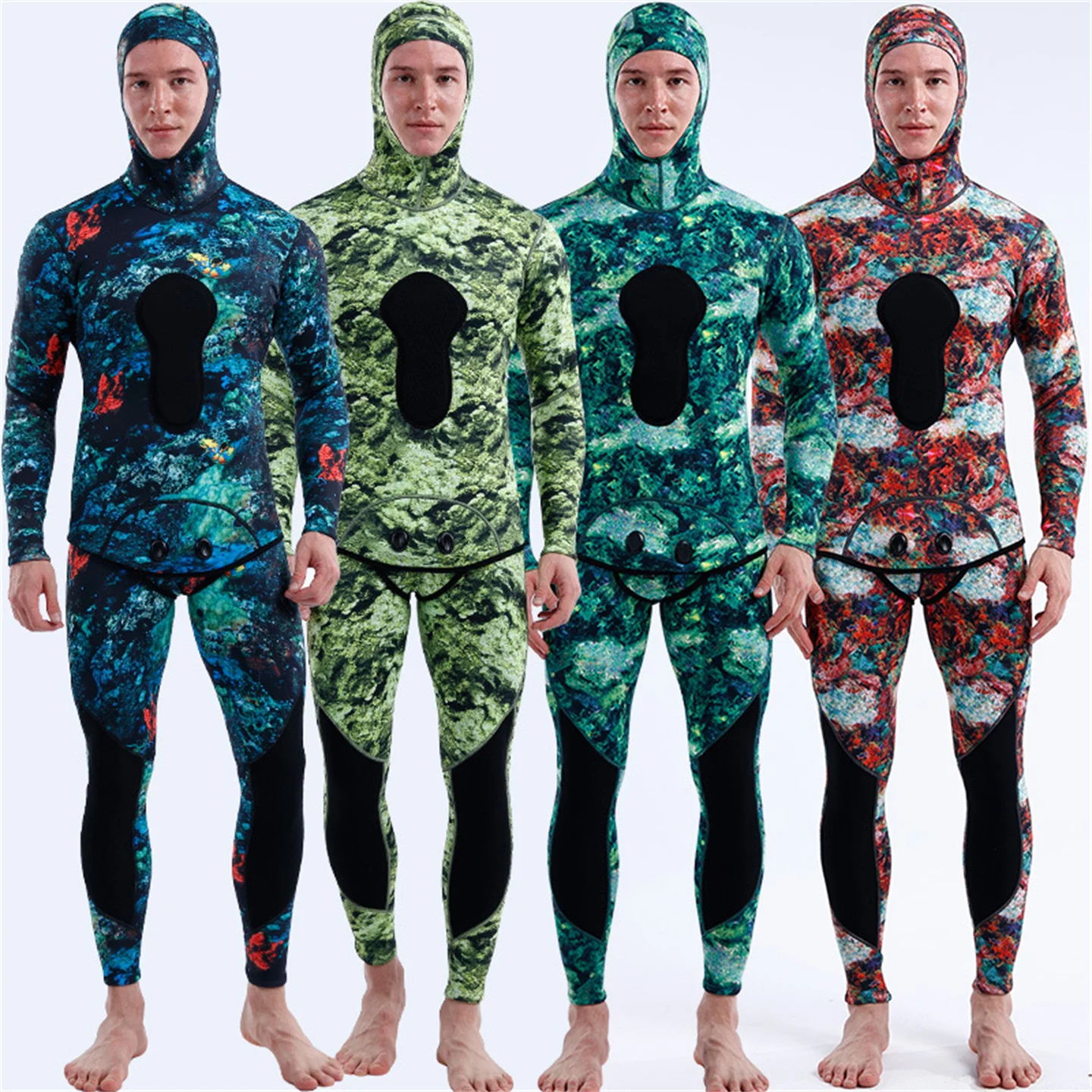 

Camouflage 3MM Neoprene Wetsuit Men 2 Pieces Split Diving Suit Scuba Spearfishing Snorkeling Surfing Deepwater Thermal Swimsuit