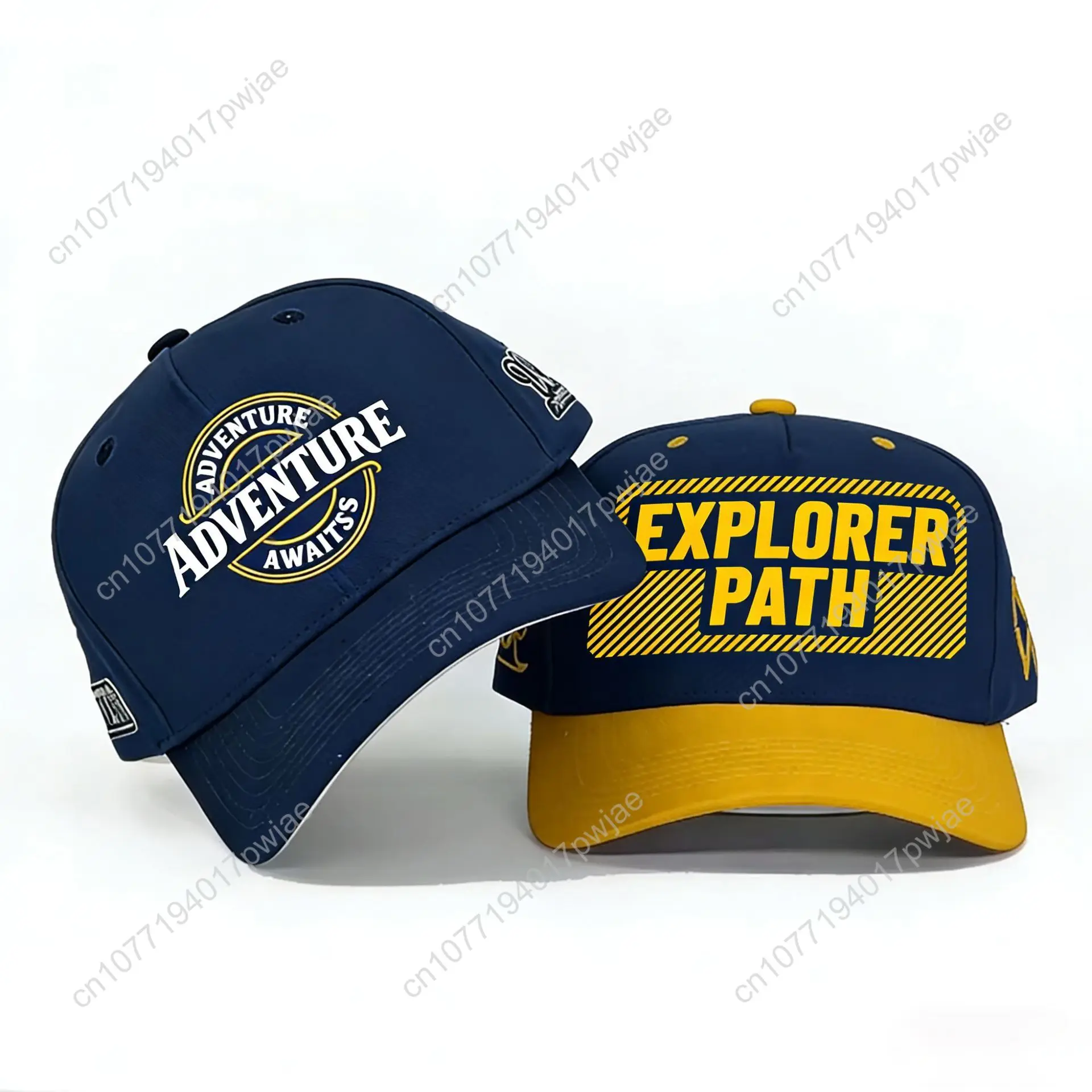 

Embroidered baseball cap, color-blocked five-piece pure cotton wide-brim peaked cap, sun protection hat for men and women