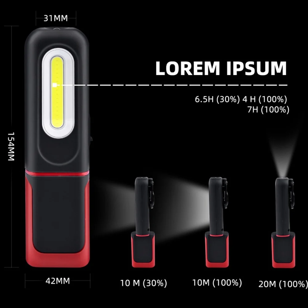5 واط المحمولة COB ضوء العمل قابل للتعديل متعددة الوظائف المغناطيسي مصباح يدوي للطوارئ USB شحن مصباح العمل المغناطيسي #5