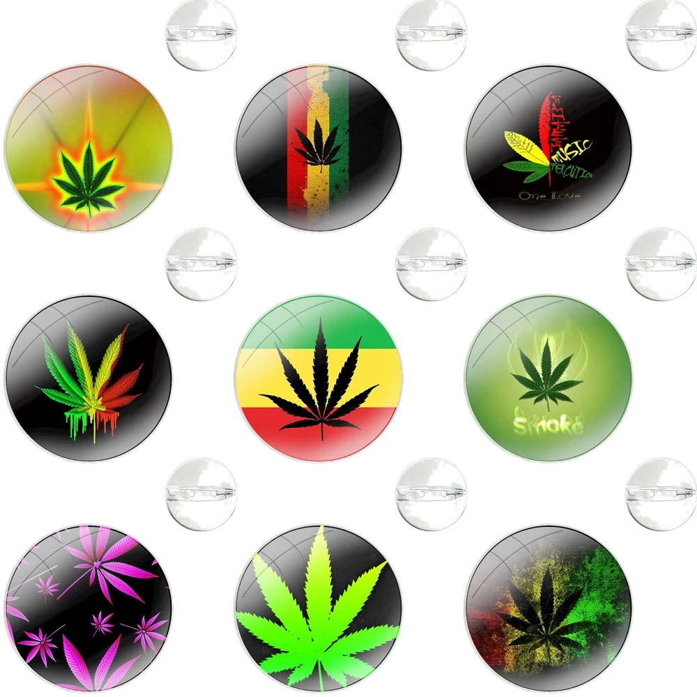 Leaf Pot Rasta Reggae Pins Badge Metal Brooches For Clothes Backpack Decoration gift