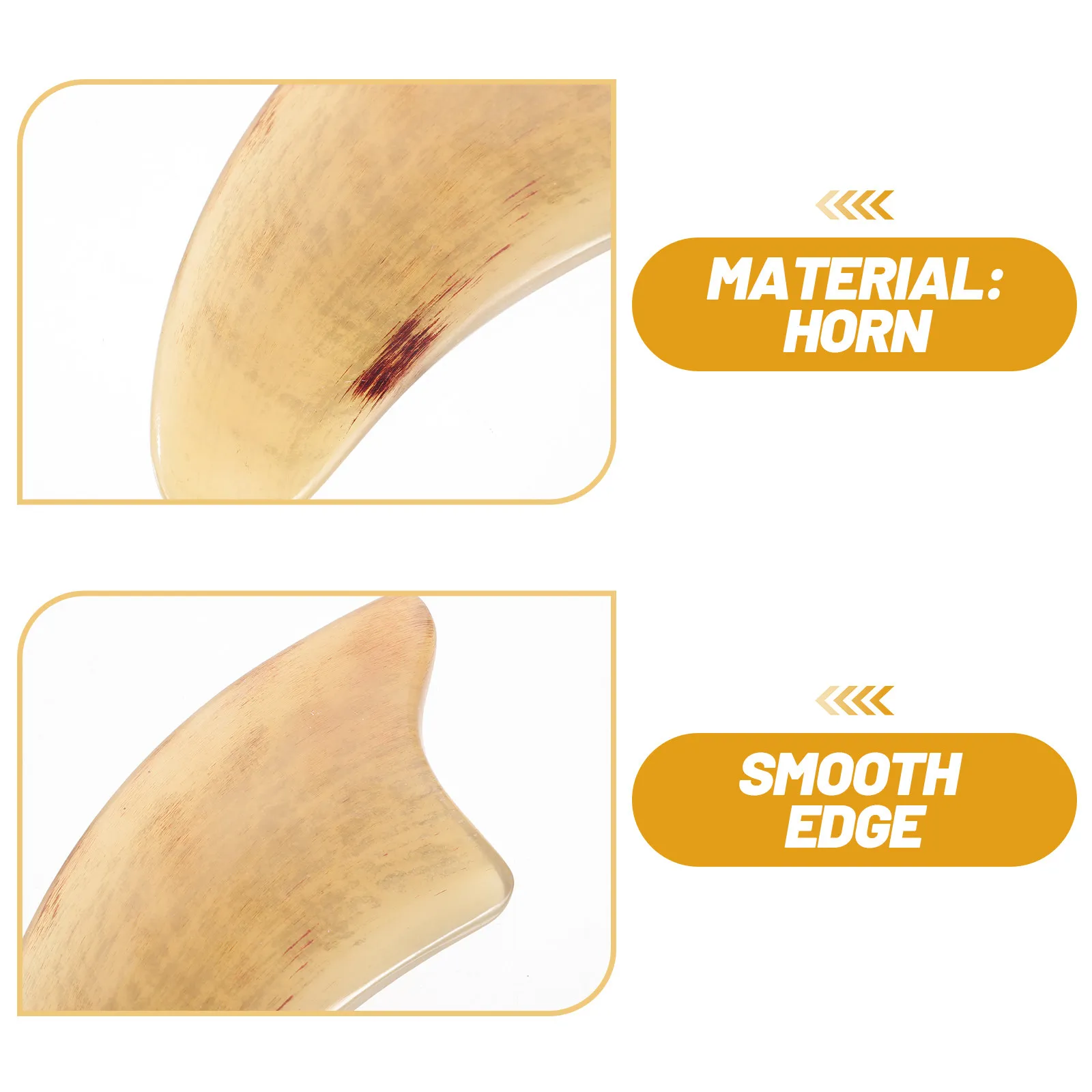 

Массажер для лица и тела из рога с гладкими краями, многоразовый, компактный, для массажа мышц