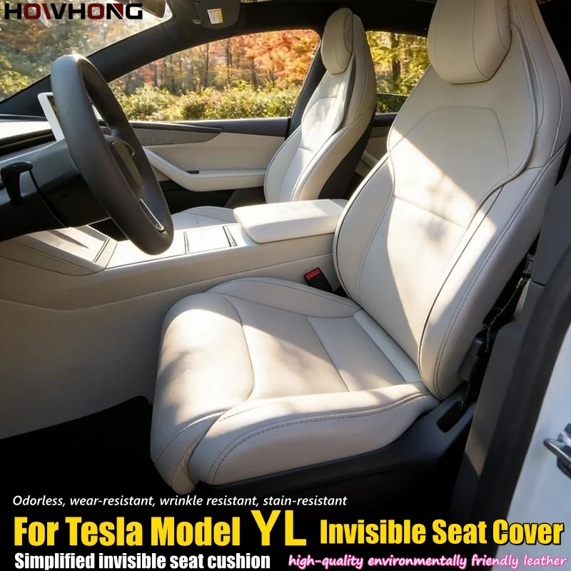 For Tesla Model YL New Car Seats Cover Nappa Leather YL Invisible Seat Cushions Ventilation High Quality Interior Accessories